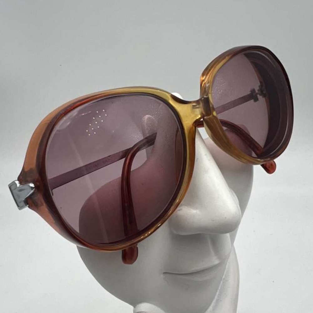 Vintage Viennaline Brown Yellow Translucent Oval Sunglasses Frames 1052